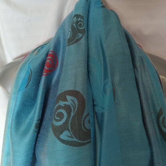 100% Pashmina Women Scarf Wrap Blue Pink Purple 70" x 27" Paisley - Picture 3 of 16